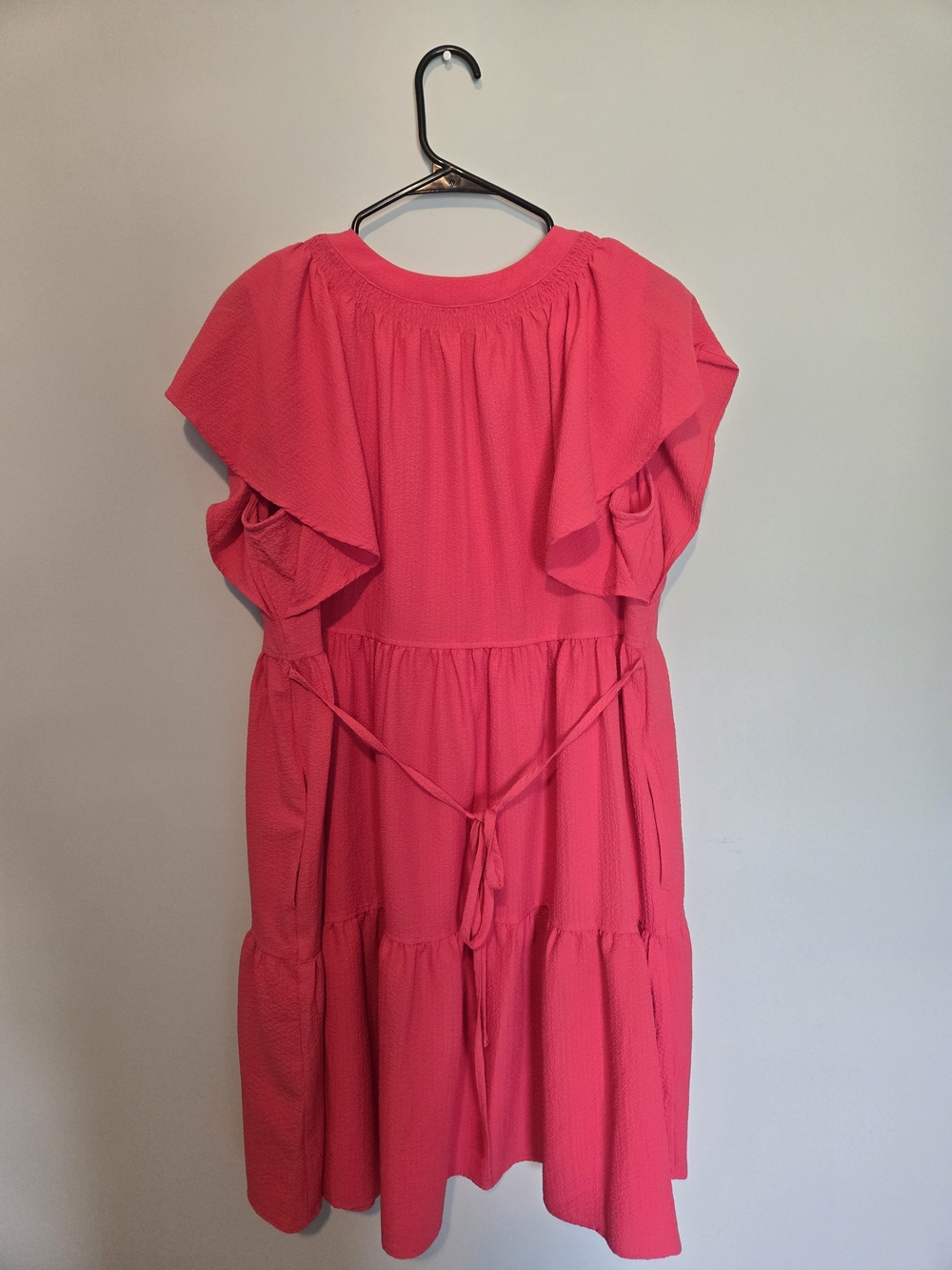 Calvin Klein Women's Split-Neck Tiered A-Line Dress Size 10 - Picture 2 of 3